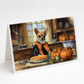 Chihuahua Fall Kitchen Pumpkins Greeting Cards Pack of 8 Blank Cards with Envelopes Whimsical A7 Size 5x7