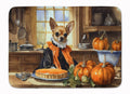 Chihuahua Fall Kitchen Pumpkins Memory Foam Kitchen Mat Machine Washable Anti-Fatigue Cushion Comfort Bath or Kitchen Rug
