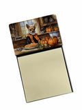 Chihuahua Fall Kitchen Pumpkins Watercolor Sticky Note Holder Refillable Dispenser Desk Accessory 3x3 Pad Gift