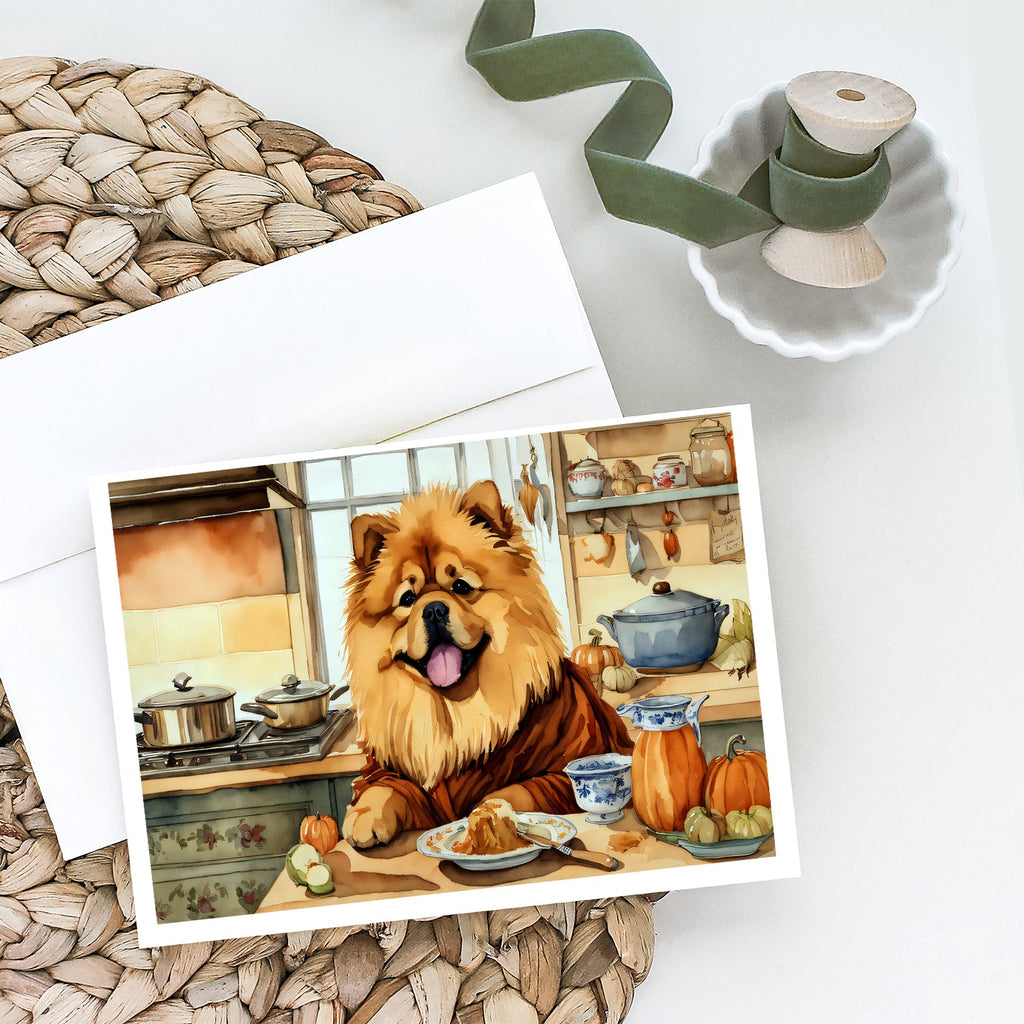 Chow Chow Fall Kitchen Pumpkins Greeting Cards Pack of 8 Blank Cards with Envelopes Whimsical A7 Size 5x7