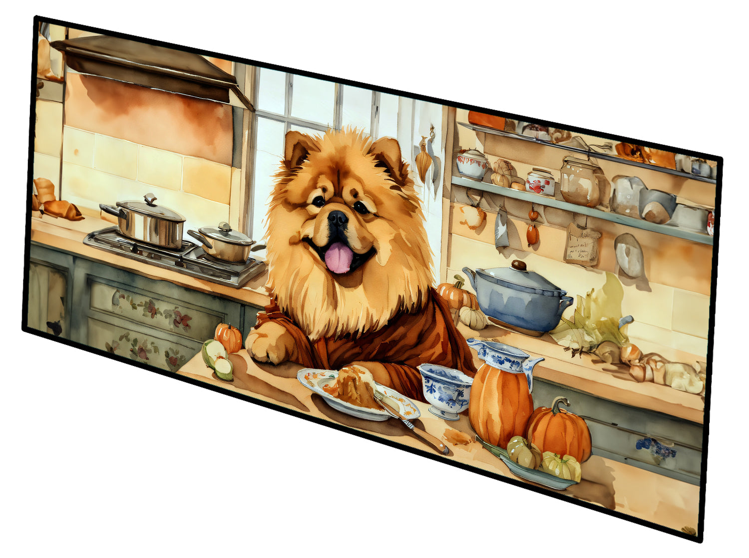 Chow Chow Fall Kitchen Pumpkins Runner Mat 28x58 Front Door Mat Indoor Outdoor Rugs for Entryway Hallway Foyer Non Slip Washable Wide Doormat