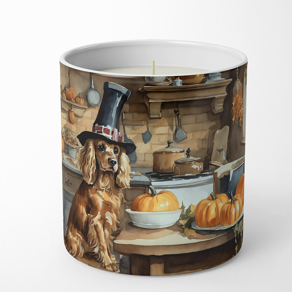 Cocker Spaniel Fall Kitchen Pumpkins Decorative Soy Candle Nature Soy Wax Essential Oil Home Decor Ideal for Bedroom Kitchen Bath Office Gift, 10 oz
