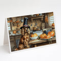 Cocker Spaniel Fall Kitchen Pumpkins Greeting Cards Pack of 8 Blank Cards with Envelopes Whimsical A7 Size 5x7