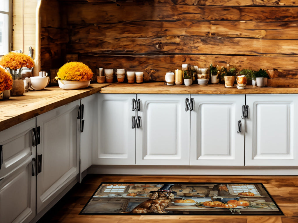 Cocker Spaniel Fall Kitchen Pumpkins Runner Mat 28x58 Front Door Mat Indoor Outdoor Rugs for Entryway Hallway Foyer Non Slip Washable Wide Doormat