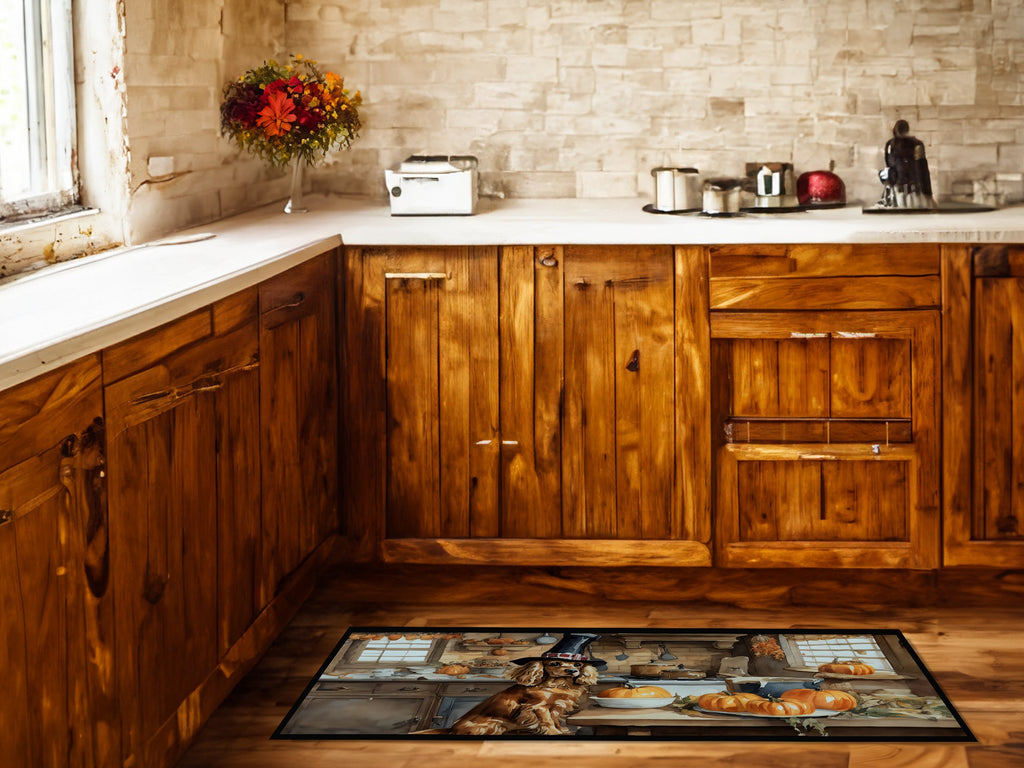 Cocker Spaniel Fall Kitchen Pumpkins Runner Mat 28x58 Front Door Mat Indoor Outdoor Rugs for Entryway Hallway Foyer Non Slip Washable Wide Doormat