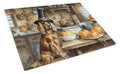 Cocker Spaniel Fall Kitchen Pumpkins Cutting Board Tempered Glass Kitchen Cutting Surface, Heat Resistant Chopping, Non-Slip Feet, Food Prep & Serving
