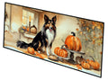 Collie Fall Kitchen Pumpkins Runner Mat 28x58 Front Door Mat Indoor Outdoor Rugs for Entryway Hallway Foyer Non Slip Washable Wide Doormat