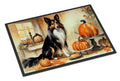 Collie Fall Kitchen Pumpkins Doormat Indoor Outdoor 24H X 36W Front Door Mat Rugs for Entryway, Non Slip Washable Low Pile,
