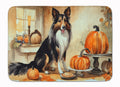 Collie Fall Kitchen Pumpkins Memory Foam Kitchen Mat Machine Washable Anti-Fatigue Cushion Comfort Bath or Kitchen Rug
