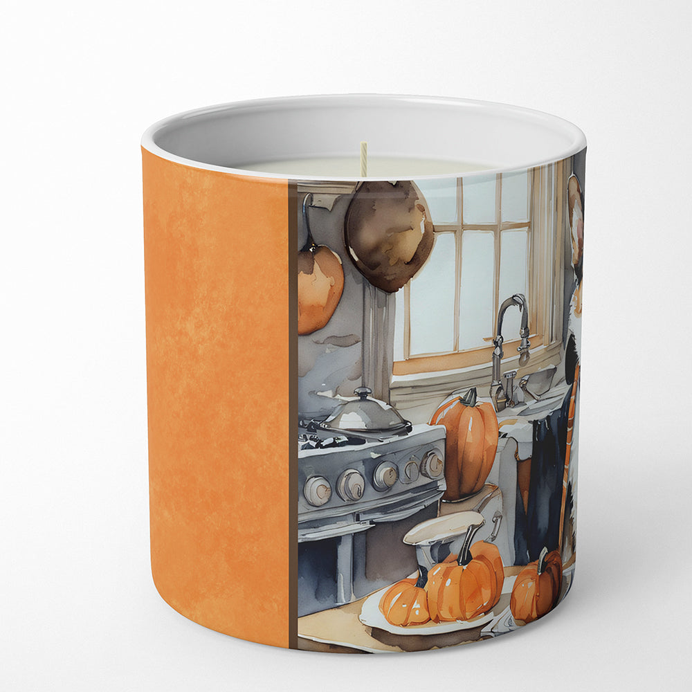 Corgi Fall Kitchen Pumpkins Decorative Soy Candle Nature Soy Wax Essential Oil Home Decor Ideal for Bedroom Kitchen Bath Office Gift, 10 oz