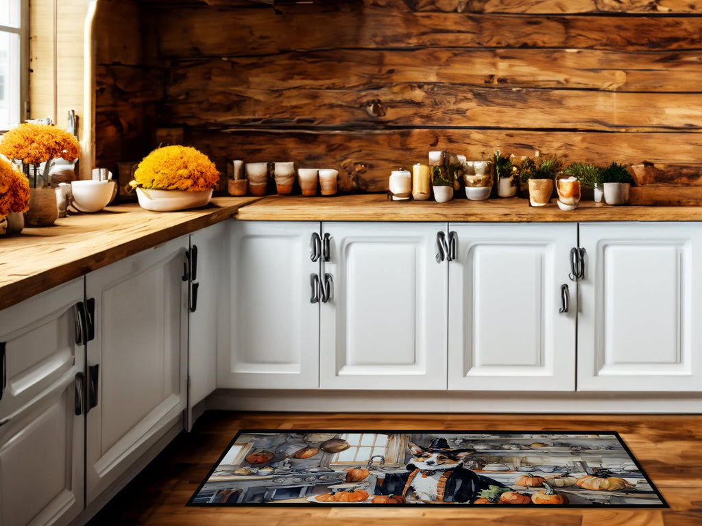 Corgi Fall Kitchen Pumpkins Runner Mat 28x58 Front Door Mat Indoor Outdoor Rugs for Entryway Hallway Foyer Non Slip Washable Wide Doormat