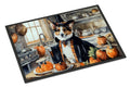Corgi Fall Kitchen Pumpkins Doormat Indoor Outdoor 24H X 36W Front Door Mat Rugs for Entryway, Non Slip Washable Low Pile,