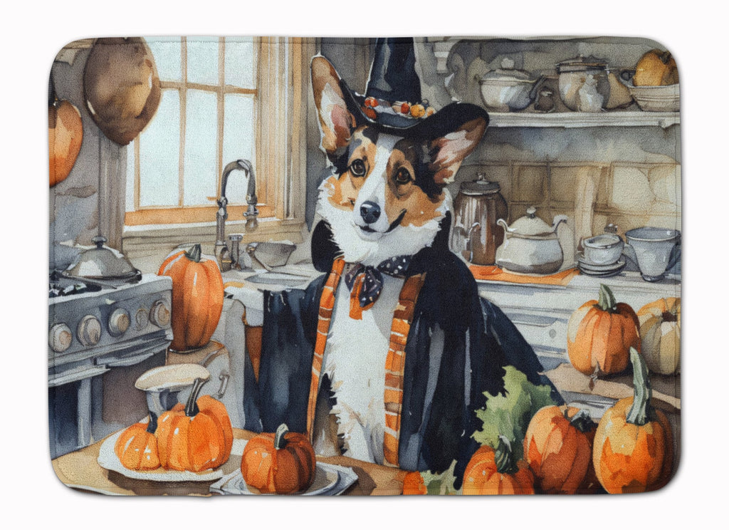 Corgi Fall Kitchen Pumpkins Memory Foam Kitchen Mat Machine Washable Anti-Fatigue Cushion Comfort Bath or Kitchen Rug