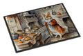 Corgi Fall Kitchen Pumpkins Doormat Indoor Outdoor 18H X 27W Front Door Mat Rugs for Entryway, Non Slip Washable