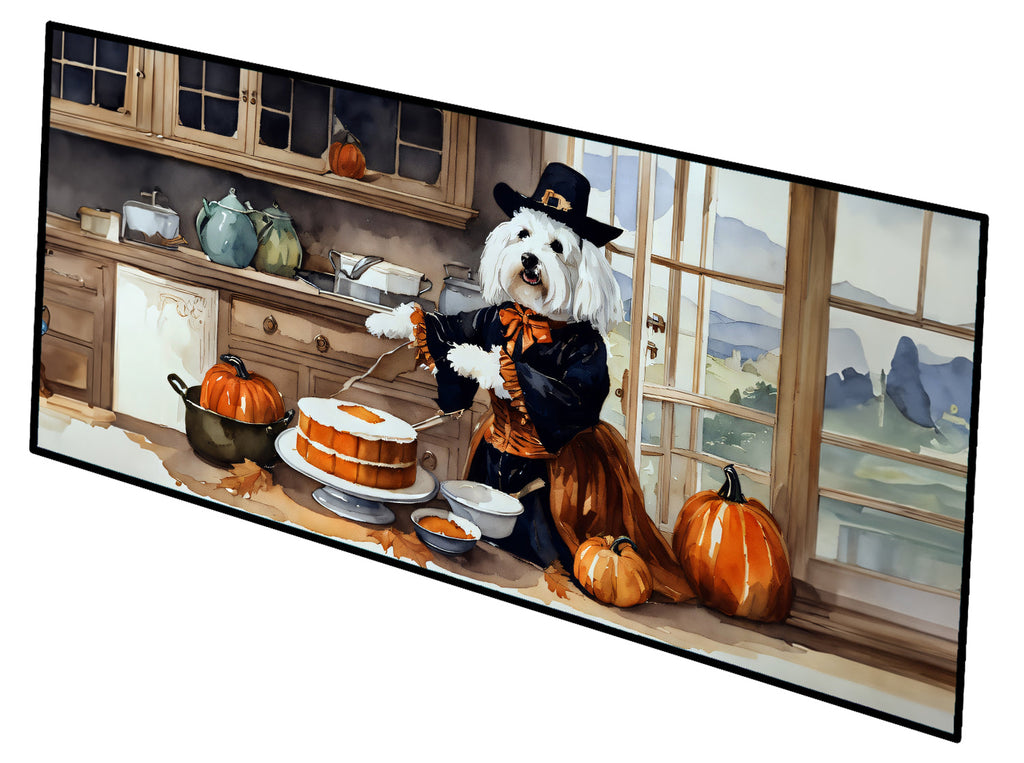 Coton De Tulear Fall Kitchen Pumpkins Runner Mat 28x58 Front Door Mat Indoor Outdoor Rugs for Entryway Hallway Foyer Non Slip Washable Wide Doormat