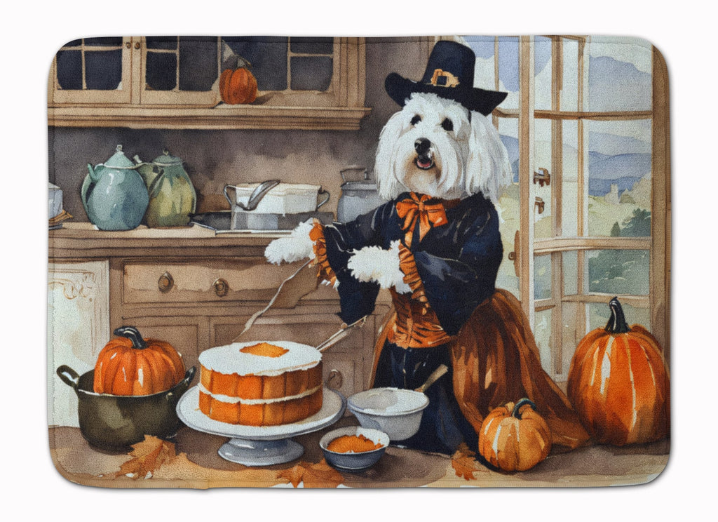 Coton De Tulear Fall Kitchen Pumpkins Memory Foam Kitchen Mat Machine Washable Anti-Fatigue Cushion Comfort Bath or Kitchen Rug