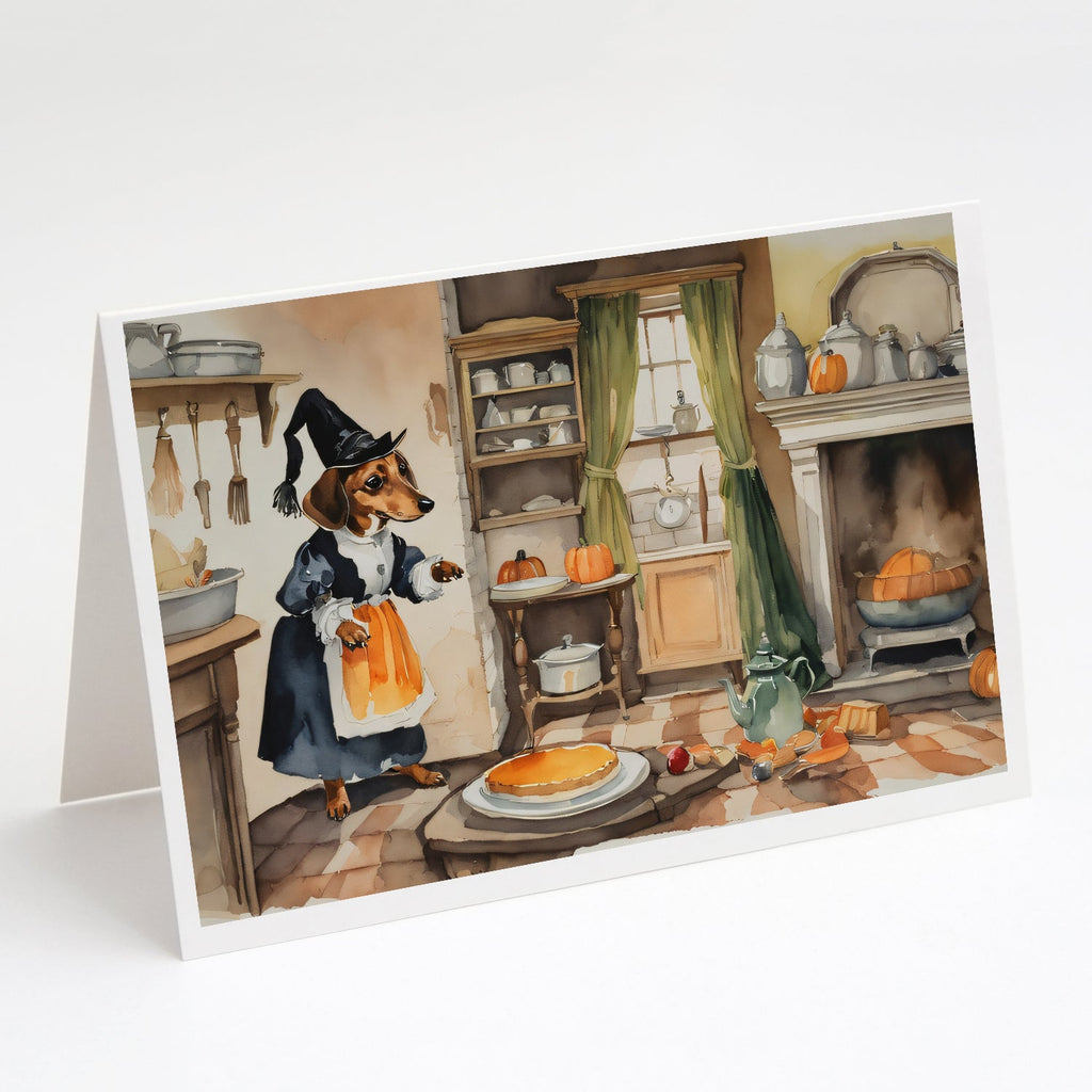Dachshund Fall Kitchen Pumpkins Greeting Cards Pack of 8 Blank Cards with Envelopes Whimsical A7 Size 5x7