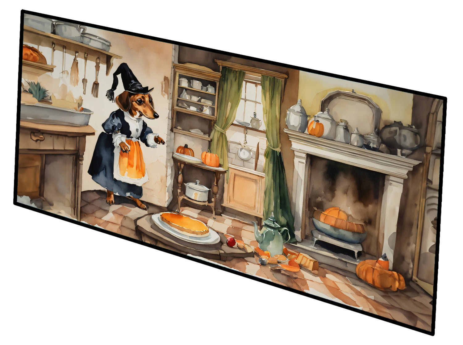 Dachshund Fall Kitchen Pumpkins Runner Mat 28x58 Front Door Mat Indoor Outdoor Rugs for Entryway Hallway Foyer Non Slip Washable Wide Doormat