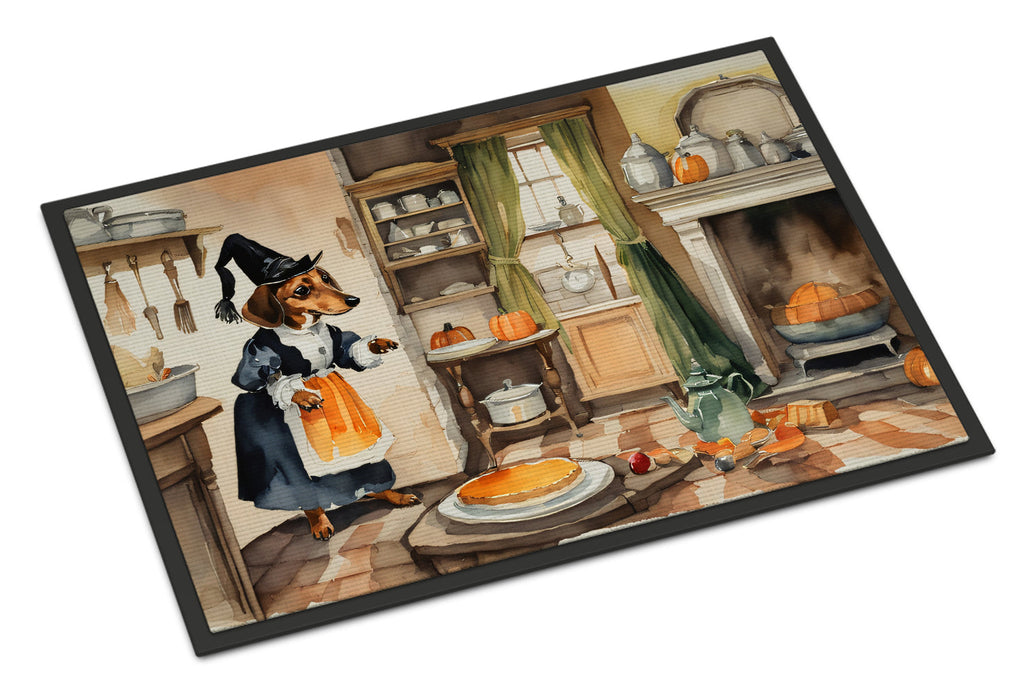 Dachshund Fall Kitchen Pumpkins Doormat Indoor Outdoor 24H X 36W Front Door Mat Rugs for Entryway, Non Slip Washable Low Pile,