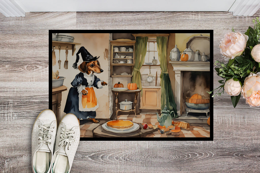 Dachshund Fall Kitchen Pumpkins Doormat Indoor Outdoor 24H X 36W Front Door Mat Rugs for Entryway, Non Slip Washable Low Pile,