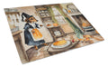 Dachshund Fall Kitchen Pumpkins Cutting Board Tempered Glass Kitchen Cutting Surface, Heat Resistant Chopping, Non-Slip Feet, Food Prep & Serving