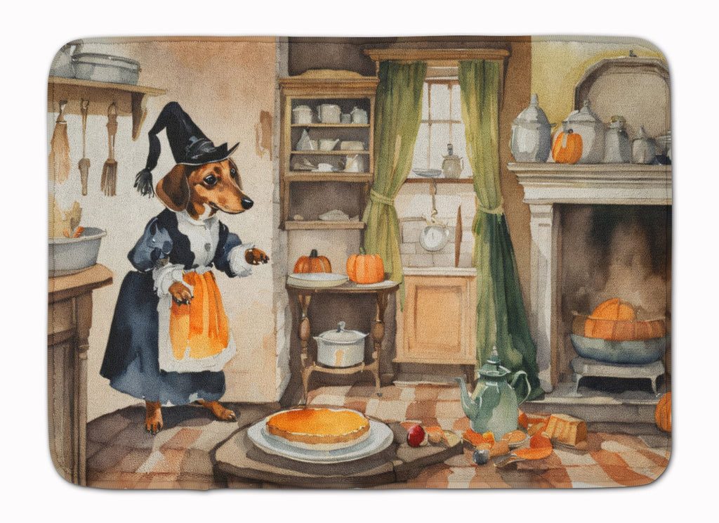 Dachshund Fall Kitchen Pumpkins Memory Foam Kitchen Mat Machine Washable Anti-Fatigue Cushion Comfort Bath or Kitchen Rug