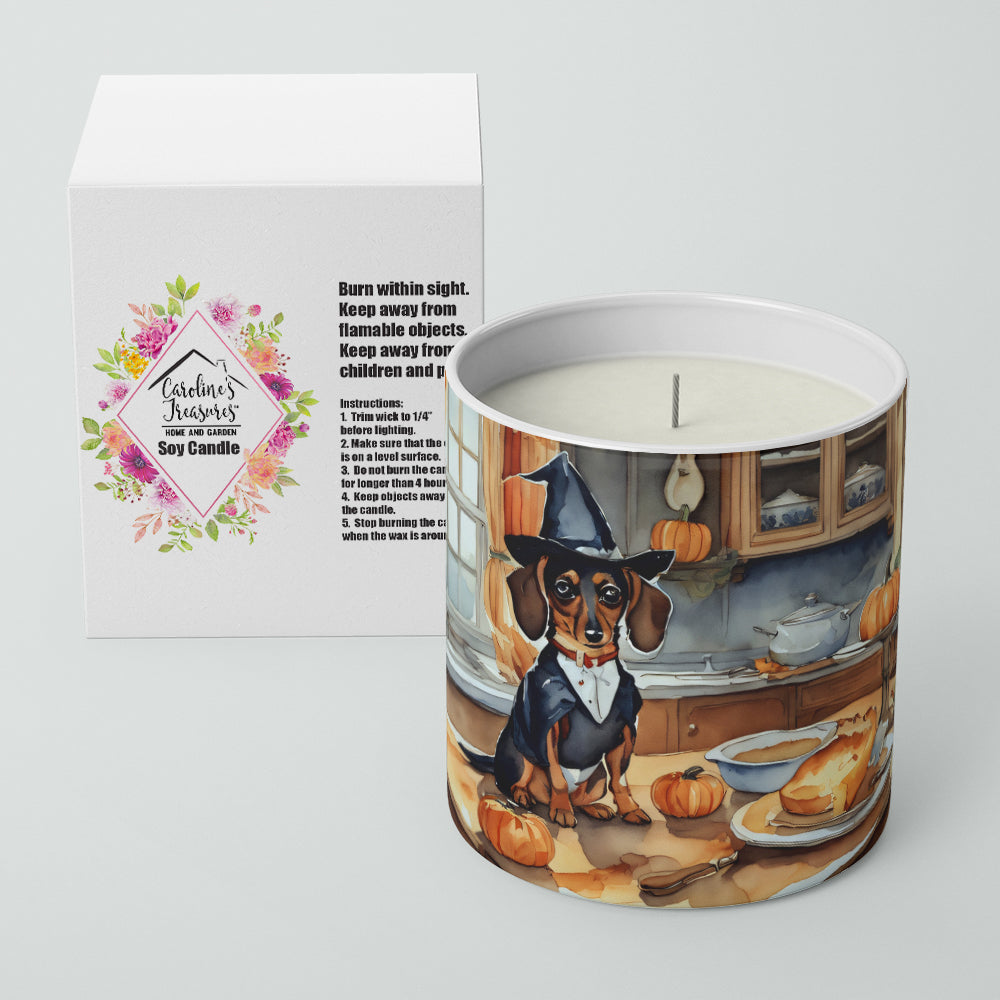 Dachshund Fall Kitchen Pumpkins Decorative Soy Candle Nature Soy Wax Essential Oil Home Decor Ideal for Bedroom Kitchen Bath Office Gift, 10 oz