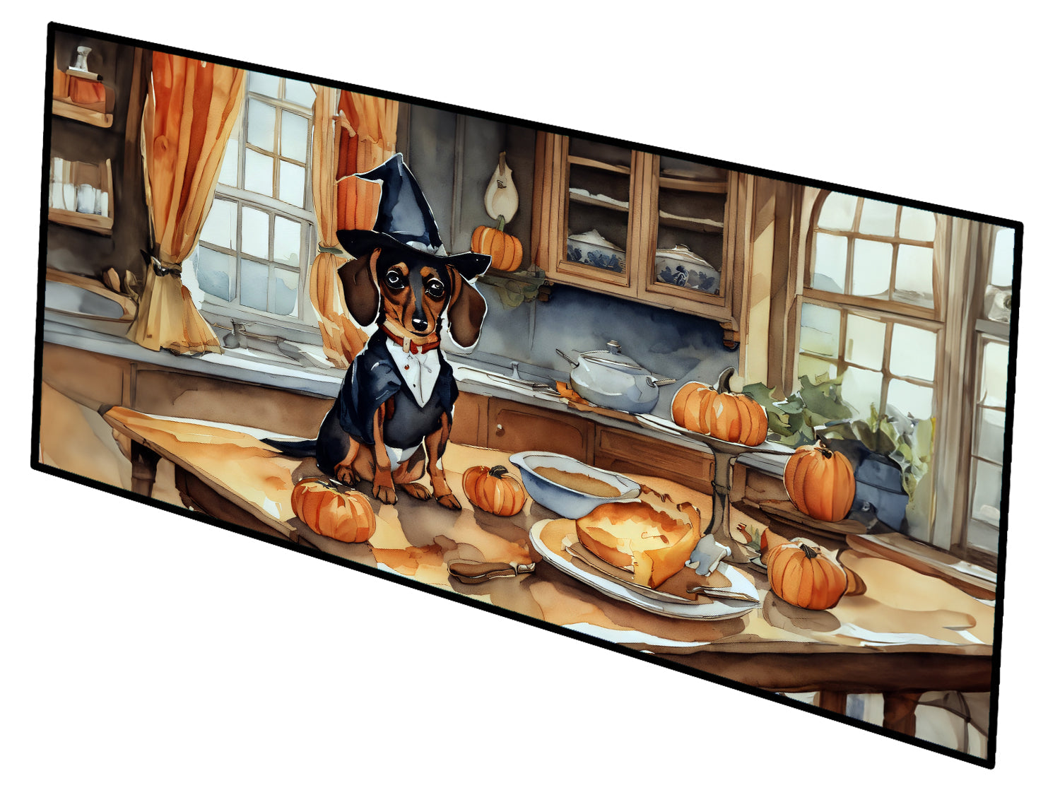 Dachshund Fall Kitchen Pumpkins Runner Mat 28x58 Front Door Mat Indoor Outdoor Rugs for Entryway Hallway Foyer Non Slip Washable Wide Doormat