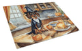 Dachshund Fall Kitchen Pumpkins Cutting Board Tempered Glass Kitchen Cutting Surface, Heat Resistant Chopping, Non-Slip Feet, Food Prep & Serving