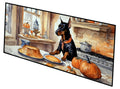 Doberman Pinscher Fall Kitchen Pumpkins Runner Mat 28x58 Front Door Mat Indoor Outdoor Rugs for Entryway Hallway Foyer Non Slip Washable Wide Doormat