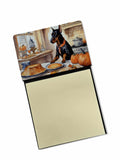 Doberman Pinscher Fall Kitchen Pumpkins Watercolor Sticky Note Holder Refillable Dispenser Desk Accessory 3x3 Pad Gift