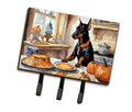 Doberman Pinscher Fall Kitchen Pumpkins Leash or Key Holder Wall Hooks, Coat Rack Wall Mount, for Hanging Keys, Towels, Aprons, Leashes