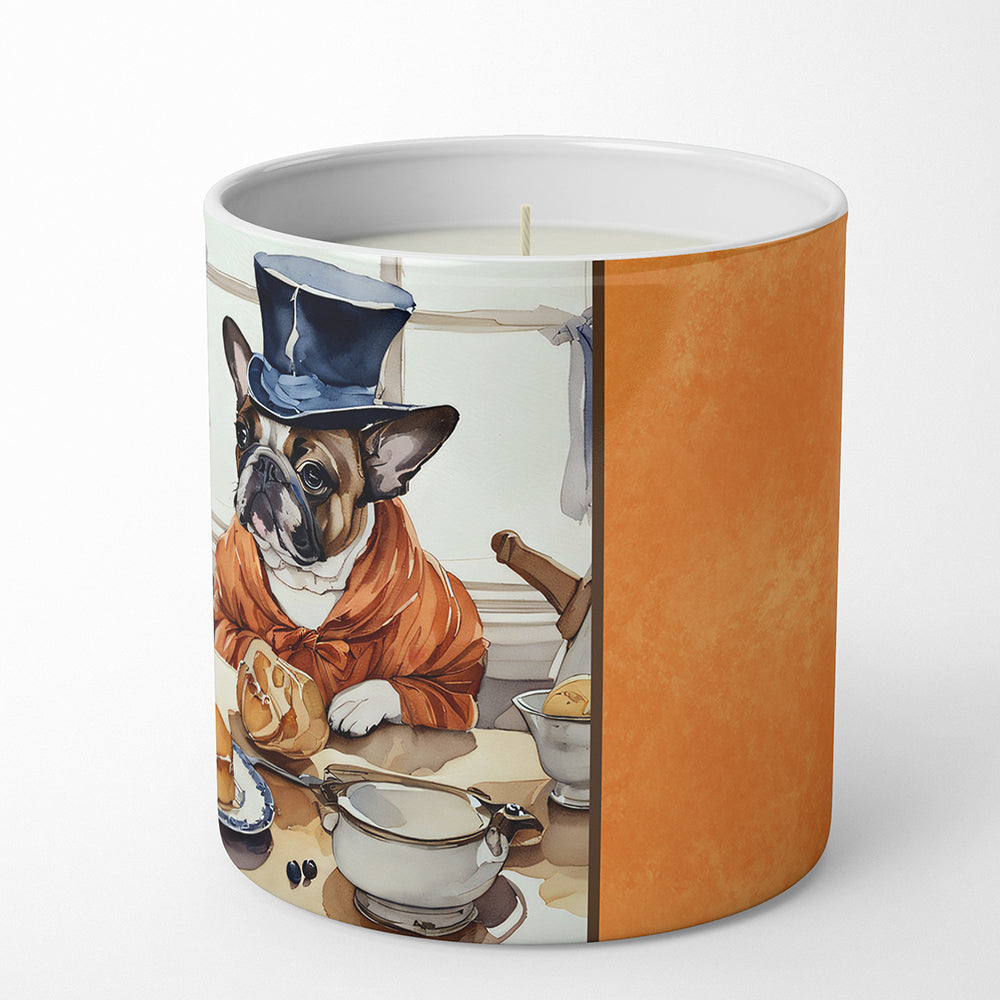 French Bulldog Fall Kitchen Pumpkins Decorative Soy Candle Nature Soy Wax Essential Oil Home Decor Ideal for Bedroom Kitchen Bath Office Gift, 10 oz