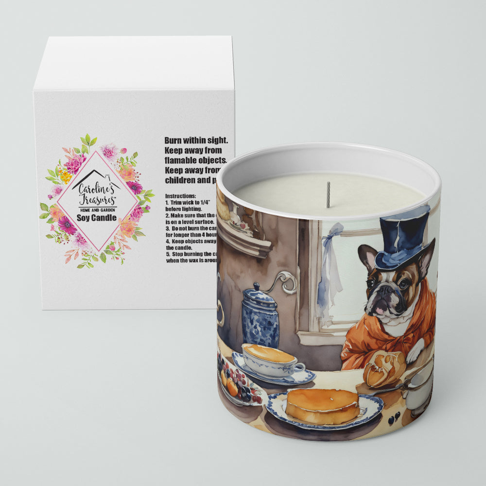 French Bulldog Fall Kitchen Pumpkins Decorative Soy Candle Nature Soy Wax Essential Oil Home Decor Ideal for Bedroom Kitchen Bath Office Gift, 10 oz