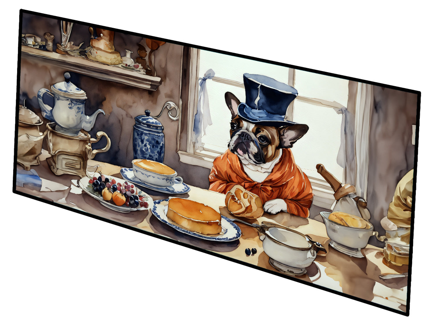 French Bulldog Fall Kitchen Pumpkins Runner Mat 28x58 Front Door Mat Indoor Outdoor Rugs for Entryway Hallway Foyer Non Slip Washable Wide Doormat