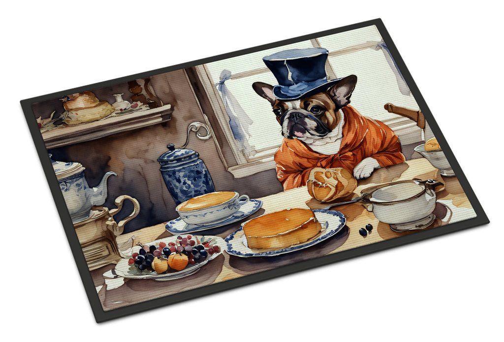 French Bulldog Fall Kitchen Pumpkins Doormat Indoor Outdoor 24H X 36W Front Door Mat Rugs for Entryway, Non Slip Washable Low Pile,