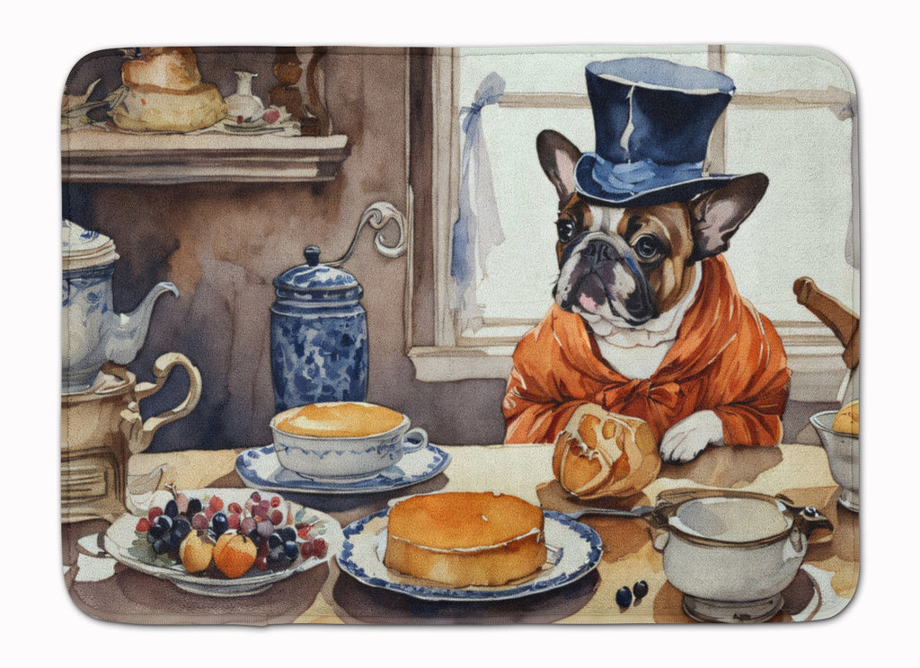 French Bulldog Fall Kitchen Pumpkins Memory Foam Kitchen Mat Machine Washable Anti-Fatigue Cushion Comfort Bath or Kitchen Rug