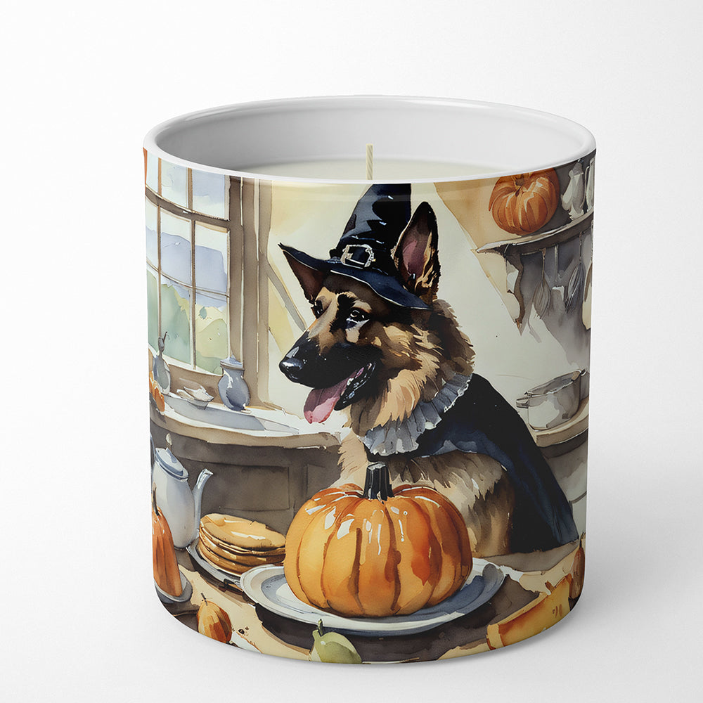 German Shepherd Fall Kitchen Pumpkins Decorative Soy Candle Nature Soy Wax Essential Oil Home Decor Ideal for Bedroom Kitchen Bath Office Gift, 10 oz