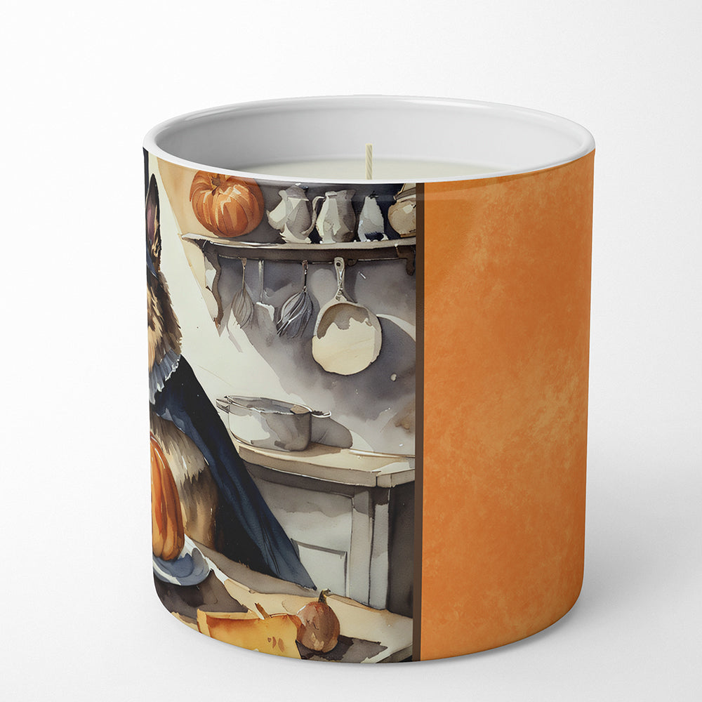 German Shepherd Fall Kitchen Pumpkins Decorative Soy Candle Nature Soy Wax Essential Oil Home Decor Ideal for Bedroom Kitchen Bath Office Gift, 10 oz