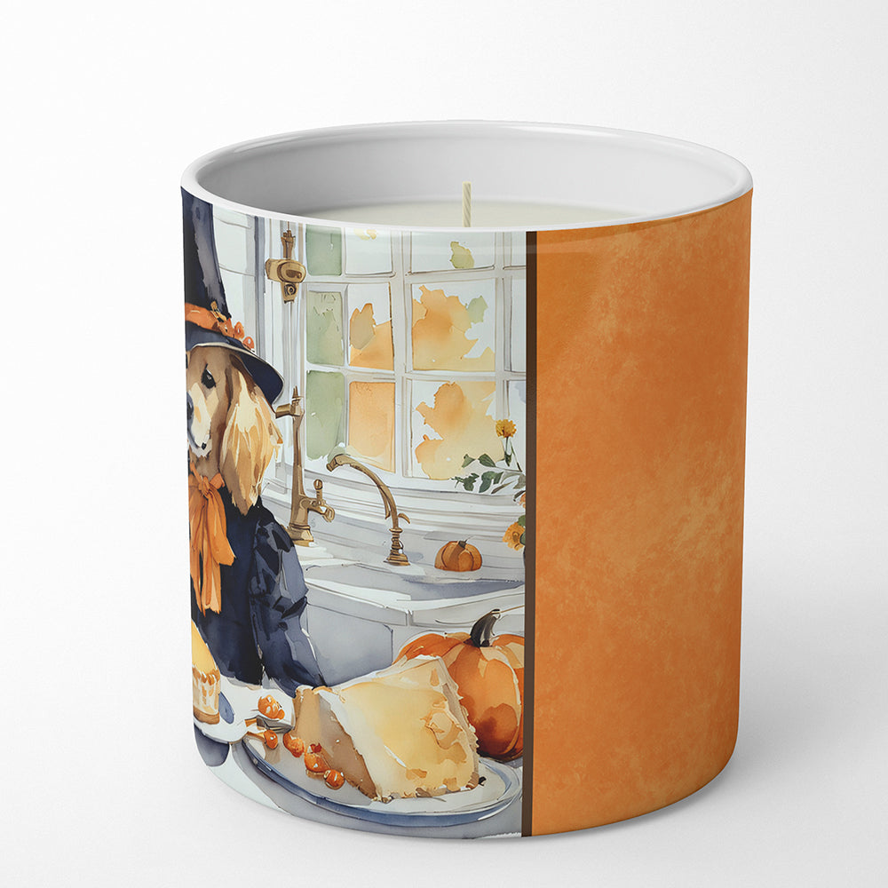 Golden Retriever Fall Kitchen Pumpkins Decorative Soy Candle Nature Soy Wax Essential Oil Home Decor Ideal for Bedroom Kitchen Bath Office Gift, 10 oz