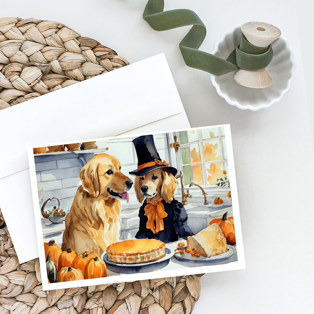 Golden Retriever Fall Kitchen Pumpkins Greeting Cards Pack of 8 Blank Cards with Envelopes Whimsical A7 Size 5x7