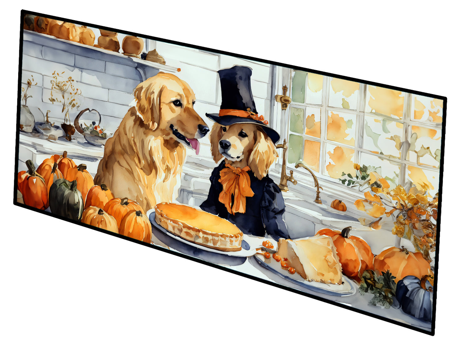 Golden Retriever Fall Kitchen Pumpkins Runner Mat 28x58 Front Door Mat Indoor Outdoor Rugs for Entryway Hallway Foyer Non Slip Washable Wide Doormat