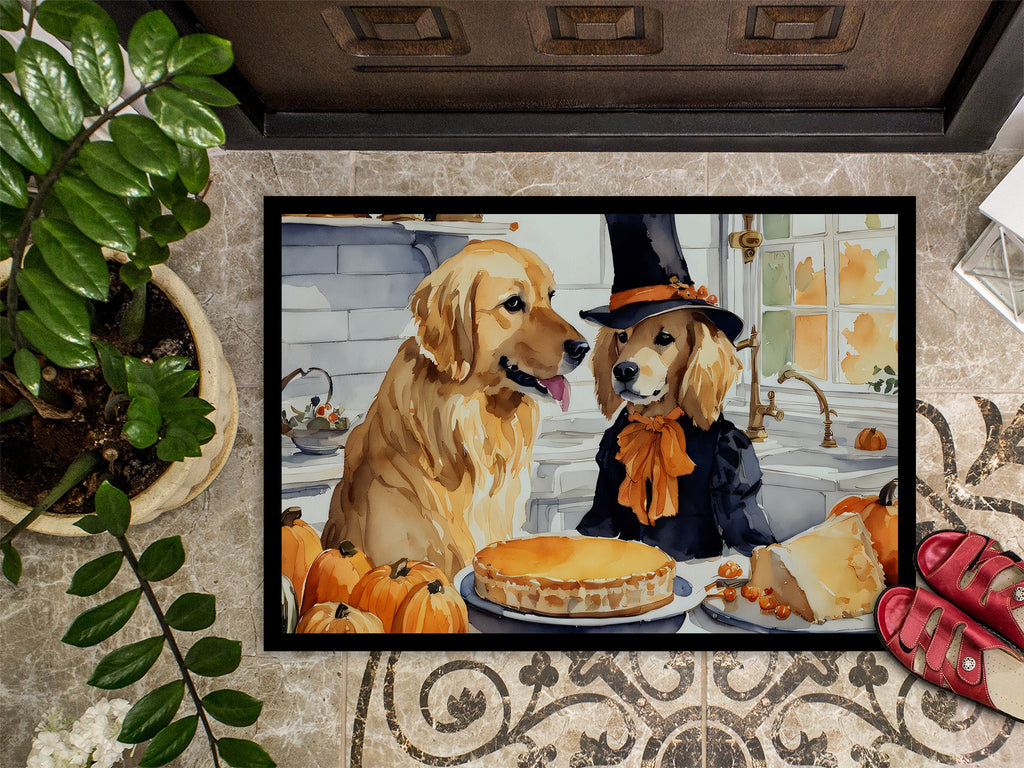 Golden Retriever Fall Kitchen Pumpkins Doormat Indoor Outdoor 24H X 36W Front Door Mat Rugs for Entryway, Non Slip Washable Low Pile,