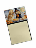 Golden Retriever Fall Kitchen Pumpkins Watercolor Sticky Note Holder Refillable Dispenser Desk Accessory 3x3 Pad Gift