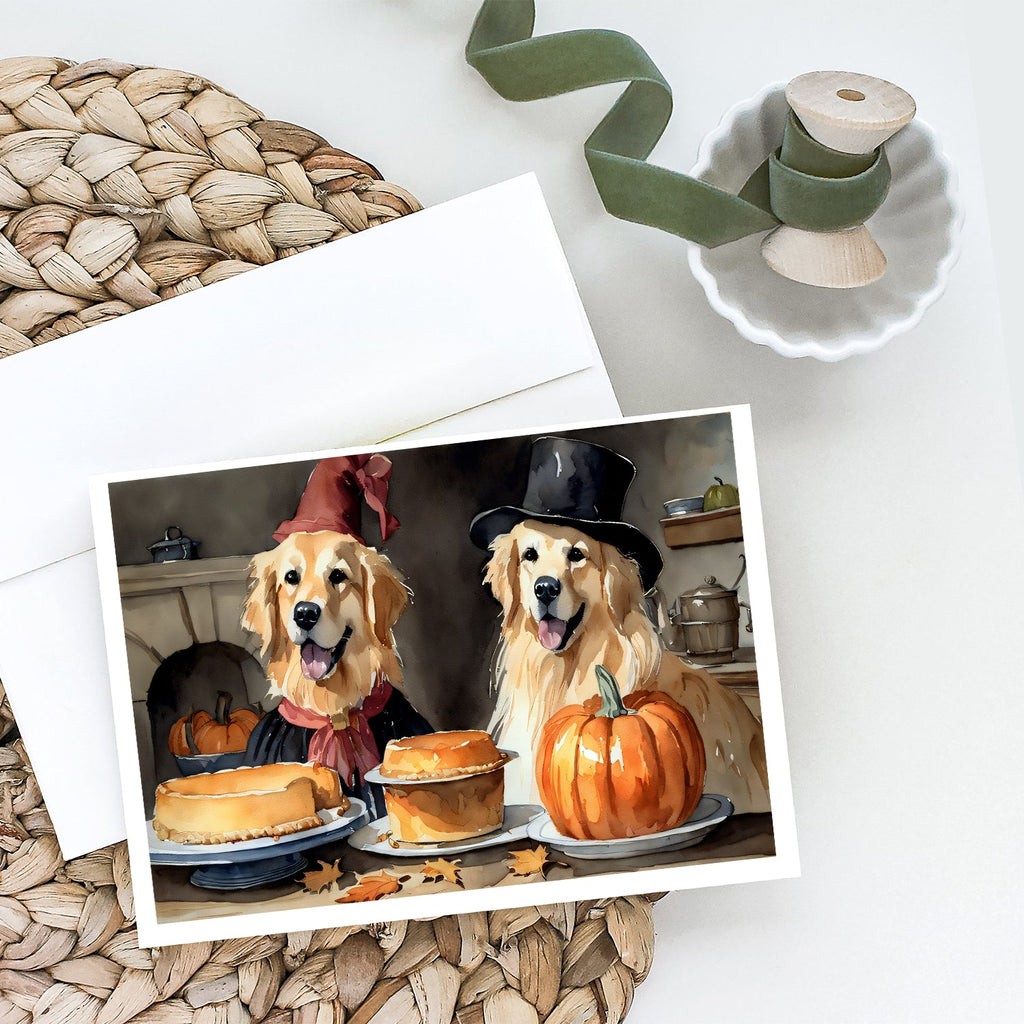 Golden Retriever Fall Kitchen Pumpkins Greeting Cards Pack of 8 Blank Cards with Envelopes Whimsical A7 Size 5x7