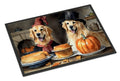 Golden Retriever Fall Kitchen Pumpkins Doormat Indoor Outdoor 24H X 36W Front Door Mat Rugs for Entryway, Non Slip Washable Low Pile,