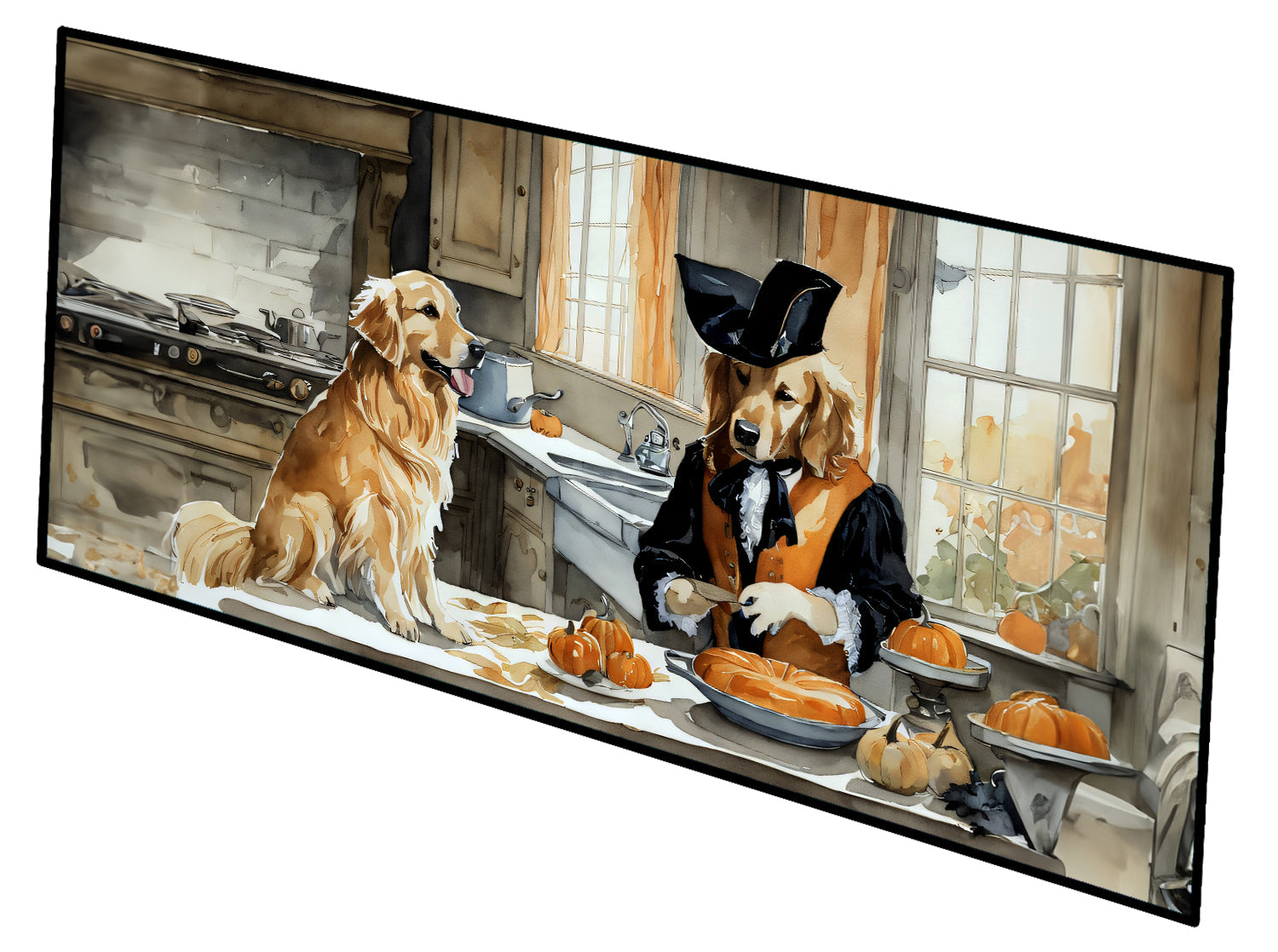 Golden Retriever Fall Kitchen Pumpkins Runner Mat 28x58 Front Door Mat Indoor Outdoor Rugs for Entryway Hallway Foyer Non Slip Washable Wide Doormat