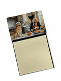 Golden Retriever Fall Kitchen Pumpkins Watercolor Sticky Note Holder Refillable Dispenser Desk Accessory 3x3 Pad Gift
