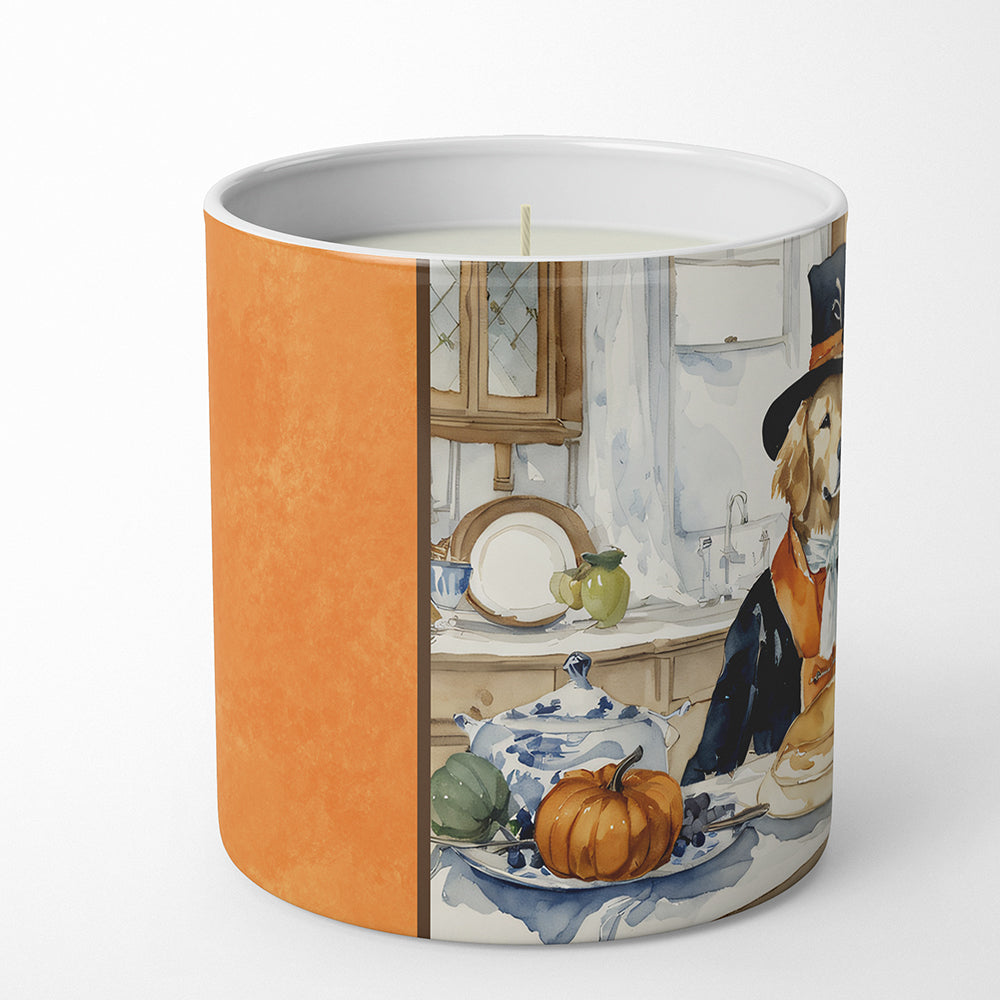 Golden Retriever Fall Kitchen Pumpkins Decorative Soy Candle Nature Soy Wax Essential Oil Home Decor Ideal for Bedroom Kitchen Bath Office Gift, 10 oz