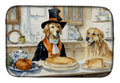 Golden Retriever Fall Kitchen Pumpkins Dish Drying Mat Absorbent Dish Drying Mat Pad for Kitchen Counter Dish Drainer Mat for Countertop, 14 x 21", Multicolor
